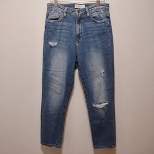 Flying Monkey Distressed High Waist Mom Denim Jeans 27